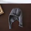 Gorro de tricô fino para crianças, estilo coreano, quente, de lã, para outono e inverno, chapéu estiloso para a cabeça de bebê, chapéu moderno com proteção para as orelhas de bebê