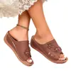 Nuevo Modelo de Verano 2026: Sandalias de Chancla Casual Cómodas de Moda Floral para Mujer de Talla Grande, Talla Única