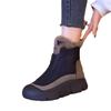 Sapatos de algodão femininos de inverno forrados de lã engrossados quentes e confortáveis sapatos de algodão sola grossa para aumentar a altura dos sapatos femininos Martin para todos os jogos botas de neve casuais