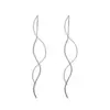 Pendientes Largos de Flecos Ondulados de Lujo Ligero de Nicho para Mujer, Pendientes de Diseño Simple, Elegantes para Ropa de Trabajo Geométrica, Pendientes Versátiles