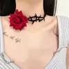 Colar Sexy Feminino Gargantilha Corrente da Clavícula Joia de Pescoço Flor de Pescoço Flor Rosa Tira de Pescoço para Menina