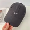 Boné de Baseball Retro Bordado com Letras Desgastadas Estilo Coreano, Aba Macia, Estilo Novo, Circunferência da Cabeça Grande, Boné de Sol Bico de Pato para Mulheres