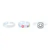 Versión Coreana Ins Moda Anillo de Plata de Ley 925 Esmalte de Colores Smiley m Bean para Mujer Lindo Nicho Anillo Abierto para Dedo Índice