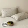 Fundas de Almohada Cómodas de Algodón Estilo Coreano, un Par para Uso en Casa, Funda para Almohada Individual de Adulto, Algodón Puro, 48X74, Dos Piezas