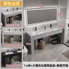 Lavabo de Mármol de Pie para Baño Público Doble Lavabo Fácil de Instalar Juego de Lavabo Doble para Baño