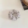 Scrunchie de Malha Canelada Bege Suave Estilo Coreano Versátil para um Look Jovem, Adequado para Rabos de Cavalo e Coques