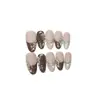 Dai Ruisen [Sentimientos Otoñales] Colección Otoño/Invierno: Arte de Uñas Suave Color Café Estilo Francés con Exquisitos Zircones Uñas Postizas Hechas a Mano