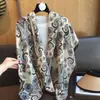 Estilo Exótico Estampado Paisley Chal Protector Solar Exterior Aire Acondicionado Bufanda Cálida de Seda Bufanda para Mujer Bufanda de Gasa