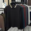 Camisa Polo de Manga Larga Sin Costuras para Hombre 2025 Otoño Nuevo Estilo Casual de Negocios Holgada de Color Sólido Talla Grande Camiseta Superior para Hombre