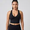 Sujetador Deportivo con Escote en V Cruzado en la Espalda, a Prueba de Impactos y de Soporte, Alta Elasticidad para Pilates, Running, Fitness