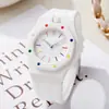 Reloj de Cuarzo para Hombre con Marcadores Arcoíris Octagonales, Correa de Silicona Blanca, Reloj de Pulsera de Moda Casual Estilo Royal-Oak