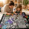 Manta Criativa para Colorir DIY Grafite Desenho em Linha Preto e Branco Manta Pintada à Mão Lazer Doméstico Manta Multifuncional para Soneca Venda por Atacado