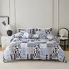Conjunto de tres piezas geométrico estilo nórdico para comercio exterior transfronterizo, sábanas ajustadas y ropa de cama hipoalergénicas para todas las estaciones, fabricante