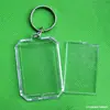 Chaveiros de Plástico Casca Vazia em Branco Caligrafia Chaveiros de Acrílico Transparente Porta-Retrato Criativo Pode Imprimir LOGOTIPO