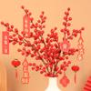 Flor decorativa de Año Nuevo, acebo, fruto rojo, fruta de la fortuna, flor artificial, flor artificial, decoración de sala de estar, inauguración de la casa, decoración de boda.