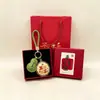Chaveiro Pingente Dourado do Ano da Ovelha com Decoração em Folha de Ouro Conjunto em Caixa de Presente Personalizado para Negócios Presente Personalizado Atacado