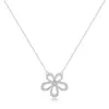 Collar Estilo Francés Super Hada Flor Hueca Circonita Microincrustación Cadena de Clavícula Ligera de Lujo Todo-partido Nuevo Estilo Elegante Cadena de Collar Súper Brillante para Mujer