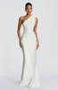 2026 Verano Nuevo Estilo Europeo y Americano Transfronterizo Vestido de Satén de un Solo Hombro sin Mangas Ajustado Largo Mermaid Bodycon