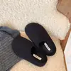 Zapatos abiertos sin cordones para mujer para uso en exteriores, versátiles para otoño e invierno 2026, zapatos de felpa y peludos para usar al aire libre, mocasines sin cordones con suelas planas y suaves, pantuflas de algodón