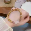 Nuevo Pulsera de Cristal Torre Amarilla Estilo Étnico Artístico Retro Estilo Chino, Tendencia Nacional León de Vidrio Despertando Pixiu Pulsera Elegante Venta al por Mayor