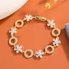 Pulsera de Flor de Circonia Multicolor de Venta Caliente Transfronteriza, Exquisita para Niñas, Círculo de Flor de Amazon, Estilo de Nicho de Lujo Ligero para Mujeres