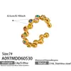 Acero Inoxidable 316L Chapado en Oro Real de 18 Quilates, Incrustado con Circonia de Colores, Anillo Abierto, Estilo Europeo y Americano, Lujo Ligero, Exquisito y Versátil