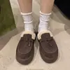 Pantuflas peludas de suela gruesa para mujer, cálidas y adecuadas para usar en exteriores, nuevo estilo otoño/invierno 2026, botines de media caña cerrados, pantuflas casuales de algodón