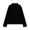 Camisa Básica Manga Longa Feminina Plus Size ALINDM para Inverno 100kg Gola Meia Alta Modelagem Slim Ombro Normal Camiseta