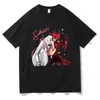Camiseta Estampada Hazbin Hotels Alastor Verão Feminina Y2K