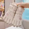 Luvas de Esqui para Mulheres 2025 Nova Outono e Inverno Forradas com Fleece Espessadas Quentes e Contra Vento Frio Tela Sensível ao Toque Luvas para Ciclismo de Veículo Elétrico