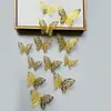 Decoración de mariposa de papel con simulación tridimensional 3D, accesorios de joyería de mariposa hueca tridimensional con textura metálica, pegatinas de pared para el hogar al por mayor