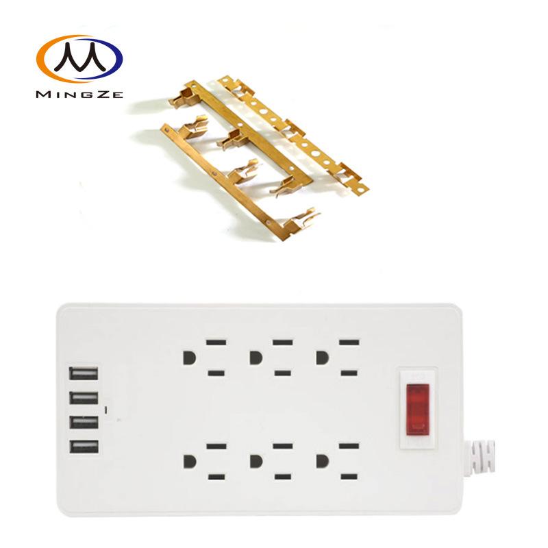 加拿大插座美标排插配件全套五金导电铜片