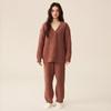 Pijamas suaves de terciopelo medio para mujer, otoño e invierno, terciopelo coral, ropa exterior gruesa para el hogar, traje cálido.