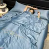 Colcha de Verão, Colcha de Seda Gelada para Ar Condicionado, Colcha Refrescante de Verão, Jogo de Lençol de Três ou Quatro Peças, Colcha Fina de Verão, Colcha Fina para Primavera e Outono, Lavável no Verão