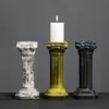 Fornecedor de Fabricante Suportes de Vela Coluna Romana Estilo Europeu Cerâmica, Decorações de Atmosfera para Hotel Villa, Suportes de Vela, Decorações de Coluna Romana