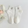Calcetines Bordados de Gatito Transfronterizos para Primavera y Verano Calcetines de Media Caña para Mujer Algodón Transpirable Dibujos Animados Coreanos Deportivos Primavera y Otoño Calcetines Versátiles