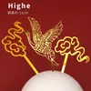 Decoração de Bolo de Aniversário Borda Estampada Vintage Gato Segurando Vovó Abençoada como Donghai Shoubi Nanshan Vestido de Panificação