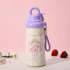 Nova Caneca Térmica de Aço Inoxidável 316 Desenho Animado Portátil para Exterior Câmara de Chá Copo para Beber Diretamente Copo Portátil com Cordão Impresso