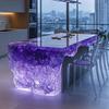 Mesa de Centro Escultura de Resina Transparente Moderna Simple Mesa de Centro con Ondas de Agua para Habitación Modelo de Hotel Sala de Estar Hogar Decoración Suave