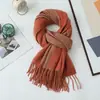 Cachecol Dupla Face Duas Cores Popular de Inverno Lã Caxemira Cachecol Feminino de Inverno de Alta Qualidade Xale Masculino Atacado