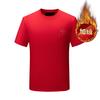 Estação europeia roupas de fundo roupa masculina inverno strass vaca lã forrada T-shirt masculina manga curta marca de moda elástica roupas quentes roupas simples