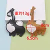 Pingente criativo de cachorro Lulu da Pomerânia em couro PU, acessório de animal fofo, decoração de interior de carro em couro, pingente de bolsa, chaveiro