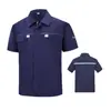 Roupas de Trabalho de Poliéster-Algodão de Manga Curta, Roupas de Trabalho de Verão para Homens e Mulheres, Roupas de Trabalho Feitas Sob Medida, Roupas de Fábrica, Roupas de Trabalho Respiráveis e Confortáveis para Logística de Oficina
