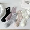 Calcetines con Lazo para Niñas Verano Malla Fina Transpirable Calcetines de Cristal para Mujer Japoneses Lindos Lolita de Media Caña