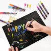 Marcadores de Color Metálico para Álbumes de Fotos DIY, Papel Negro para Tarjetas, Plumas de Graffiti, Metálico de Alto Brillo, Plumas de Acuarela Resistentes a Manchas