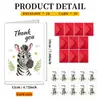 Transfronteiriço Novo 1 Tamanho Grande Obrigado Animal de Desenho Animado Cartão de Agradecimento com Envelope Temu Amazon Lote
