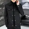 Jaqueta de veludo de couro de veado para outono e inverno masculina moderna de alta qualidade bonita casual xadrez corta-vento curto juvenil casaco longo espesso
