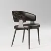 Cadeira de Jantar Minimalista Italiana Preta Luxo Leve Moderna Designer Encosto Hotel de Luxo Casa Ilha Poltrona