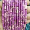 Accesorios de joyería con cuentas de tubo de piedra natural de 4 x 13 mm, cuentas espaciadoras cilíndricas largas y rectas para pulseras de bricolaje, productos semiacabados