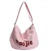 Bolsa de Lona para Mujer, Bolso Cruzado de Gran Capacidad para Estudiantes, Adecuado para Clase y Viajes Diarios, Bolso Tipo Bollo Perezoso Estilo Japonés, Bolso de Hombro Estilo Mori